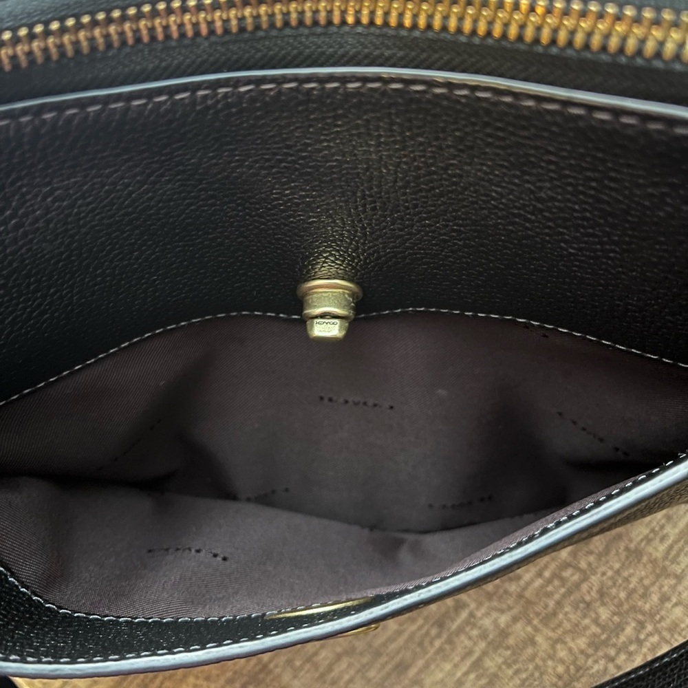 Coach Chaise Black Crossbody Bag with Gold Accents C8483 - Picture 12 of 16